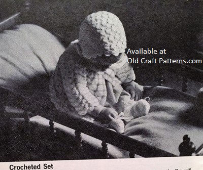 Thumbnail: Patons 133 Baby Fashions - Christening Dress Sweater Pants Knit Crochet Patterns