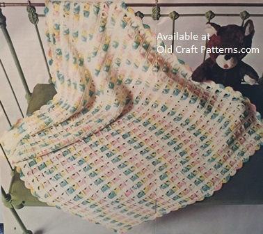 Thumbnail: Coats & Clarks 234. Broomstick Lace Crochet Poncho Baby Afghan Shawl Patterns