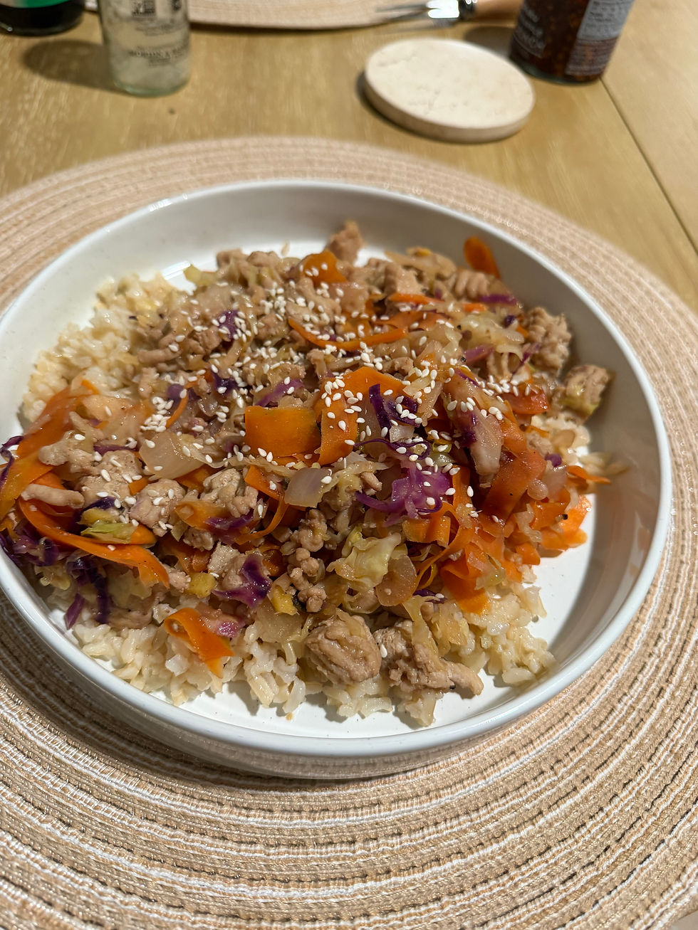 High protein egg roll bowl