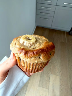 high protein banana muffins