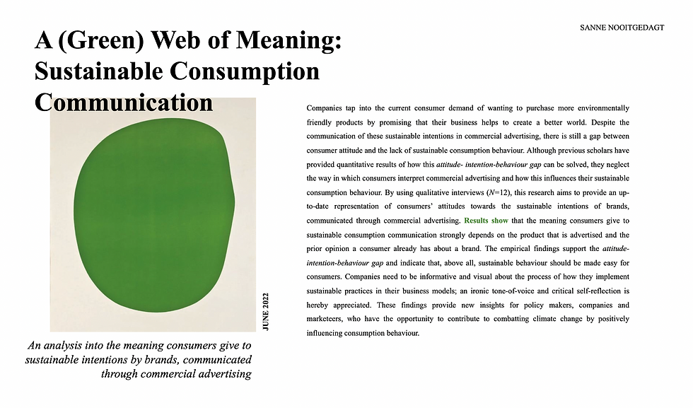 A (Green) Web of Meaning: Sustainable Consumption Communication
