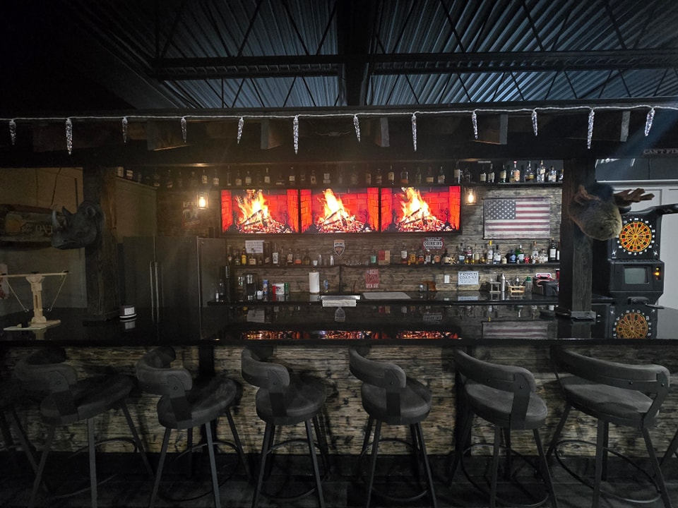 The bar and lounge area at The Mullet Party Center