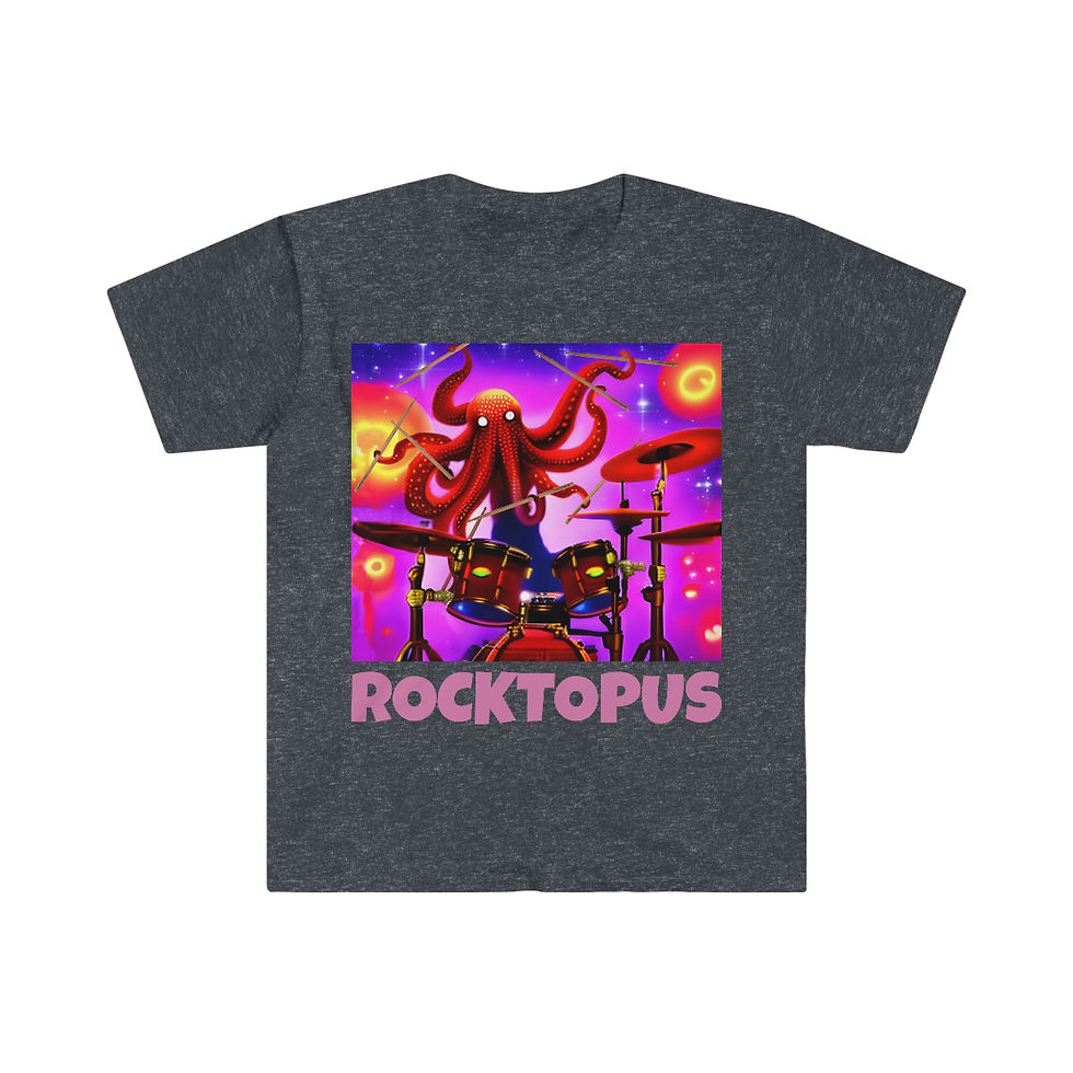Thumbnail: Rocktopus the Rockin' Octopus Drummer Softstyle T-Shirt