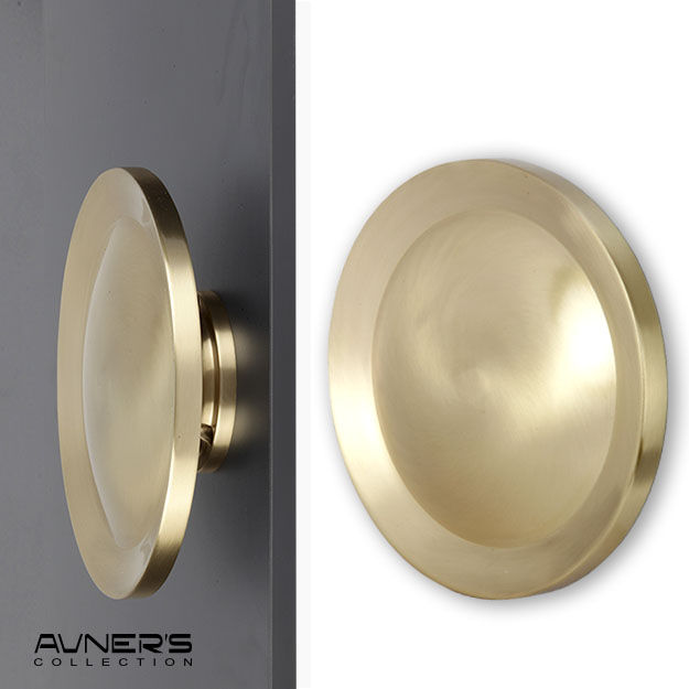 תמונה ממוזערת: Product: ידית משיכה לדלת כניסה מעוצבת עגולה 20 ס״מ זהב מט PREMIUM

