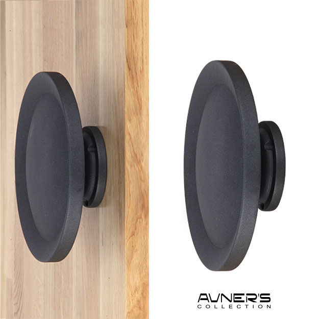 תמונה ממוזערת: Product: ידית משיכה לדלת כניסה מעוצבת עגולה 20 ס״מ שחור חולי PREMIUM
