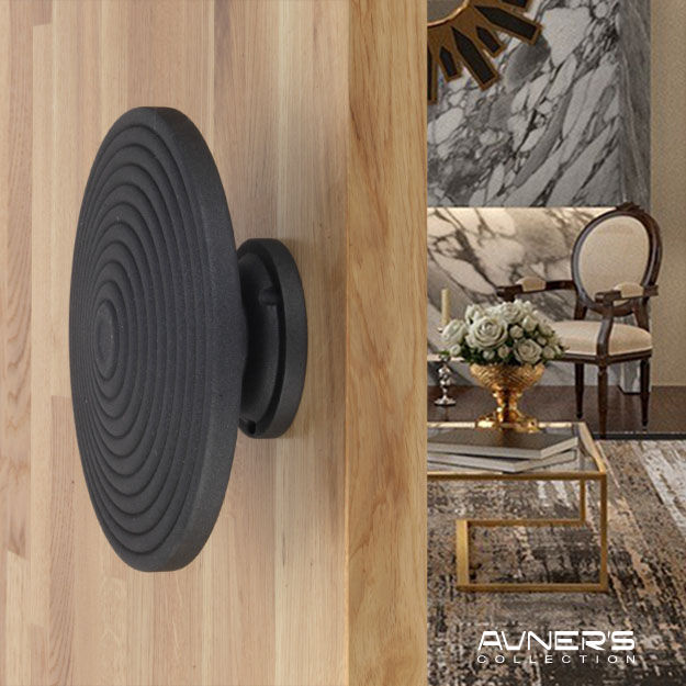 תמונה ממוזערת: Product: ידית משיכה עגולה 20 ס״מ לדלת כניסה מעוצבת שחור חולי PREMIUM
