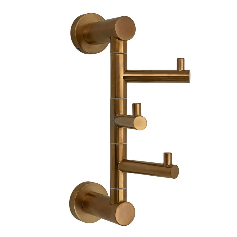 קולב שלישיה למגבות אמבטיה ROUND רוז גולד