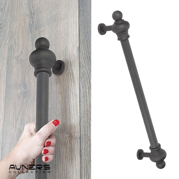 תמונה ממוזערת: Product: ידית משיכה מעוצבת לדלת כניסה 50-100 ס״מ שחור חולי PREMIUM
