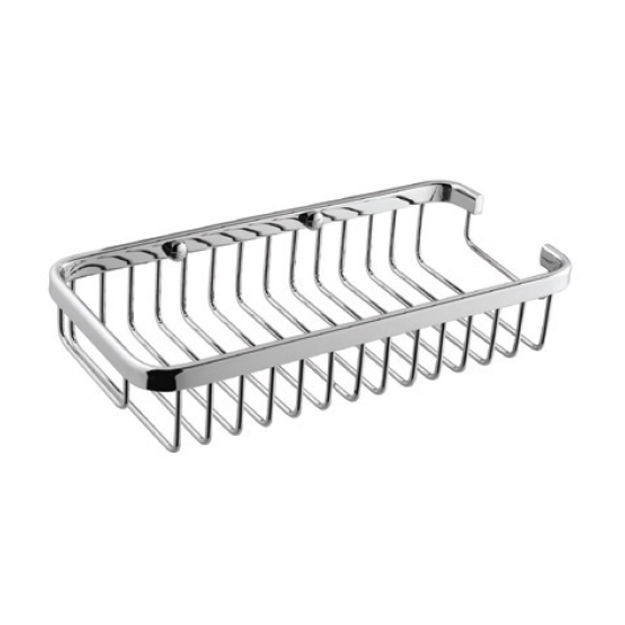 מדף רשת מלבני למקלחת רויאל 26 ס״מ ניקל מבריק