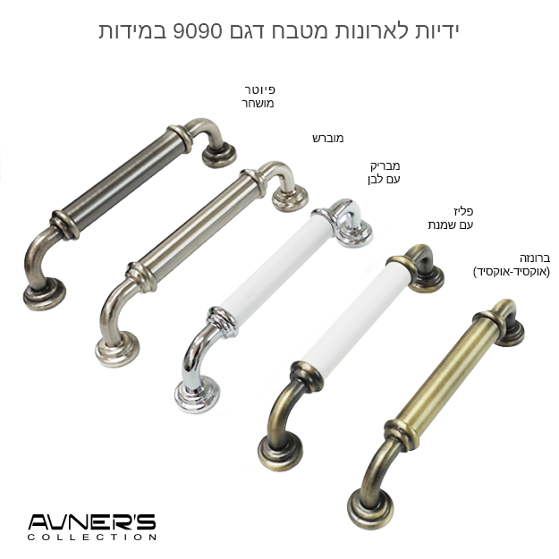 תמונה ממוזערת: ידיות לארונות מטבח דגם 9090 ארוכות אוקסיד