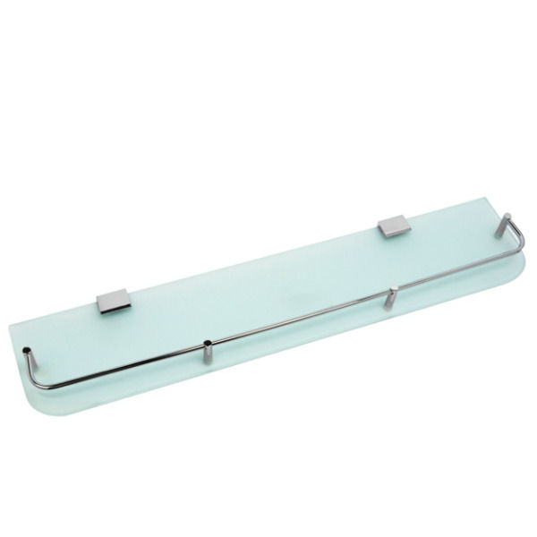 מדף זכוכית לאמבטיה 60 ס״מ לוטוס פרזול ניקל מבריק