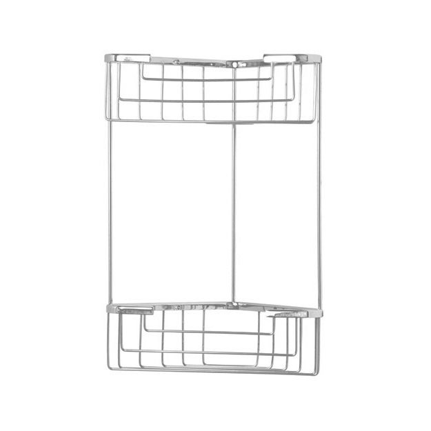 רשת פינתית דו קומתית לקיר מקלחת SL370CP ניקל מבריק