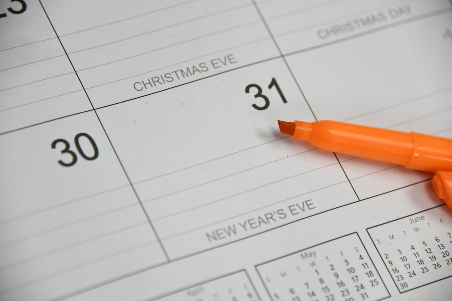 Calendário marcando o início da DeRE