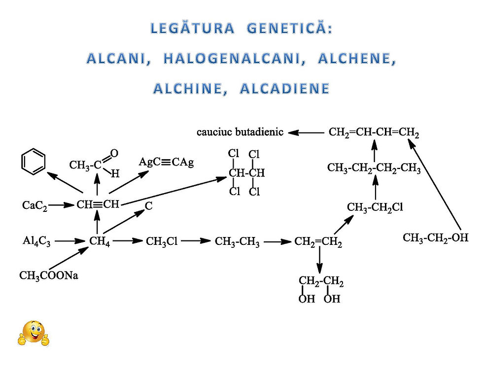 Alcani, Halogenalcani, Alchene, Alchine, Alcadiene