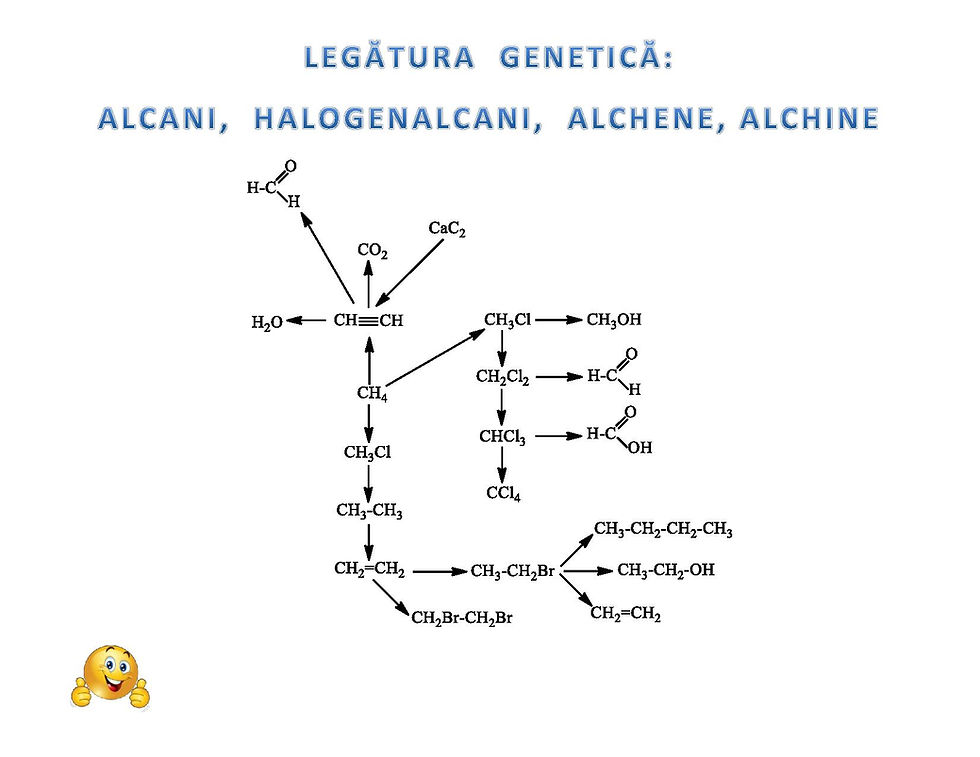 Alcani, Halogenalcani, Alchene, Alchine