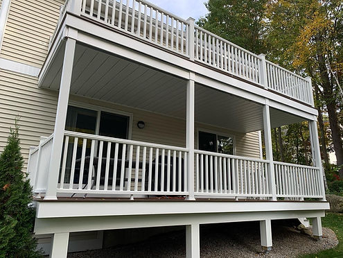 Two Tier deck with water drainage in Manchester, NH