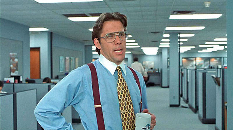 Personages als Bill Lumbergh, gespeeld door Gary Cole in de film Office Space (1999), komt veel voor in giftige werkomgevingen. (Copyright 20th Century Fox Film Corp. Gebruikt als illustratie onder het citaatrecht).