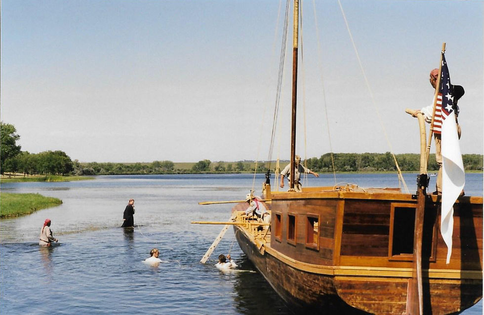 Cordelling the Keelboat on the Missouri River