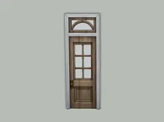 The Sims 4 - Exterior Door with Multipane Window and Fanlight