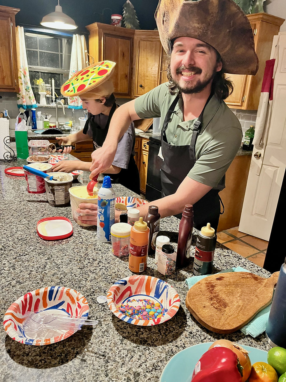 Dessert included an ice cream bar with all the fixings!