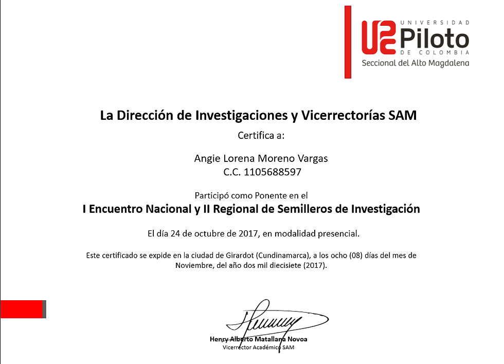 Certificado de ponente en la UPC