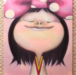 Chikako Nunome-Girl with pink ribbon24 x 29Acrylic on Canvas2021$300.jpeg