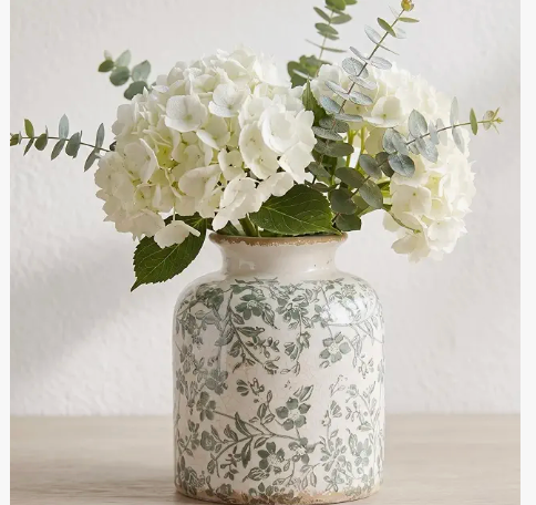 Green Handpainted Vase