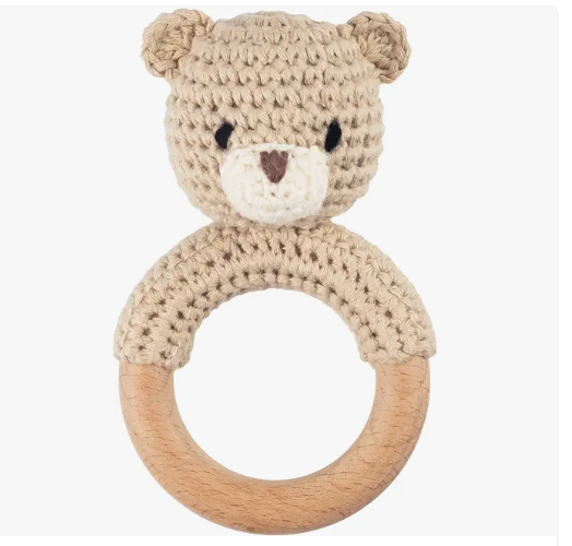 Safari Wooden Baby Rattle