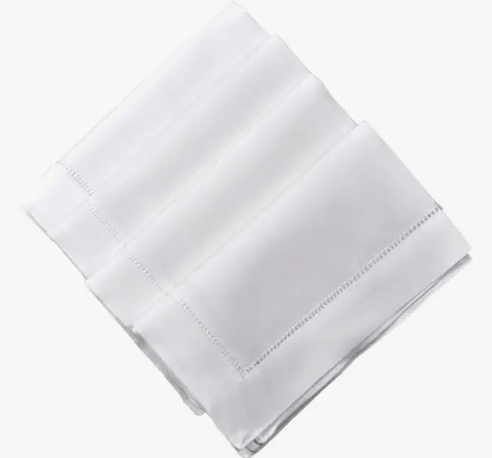 White Linen Hemstitched Napkins
