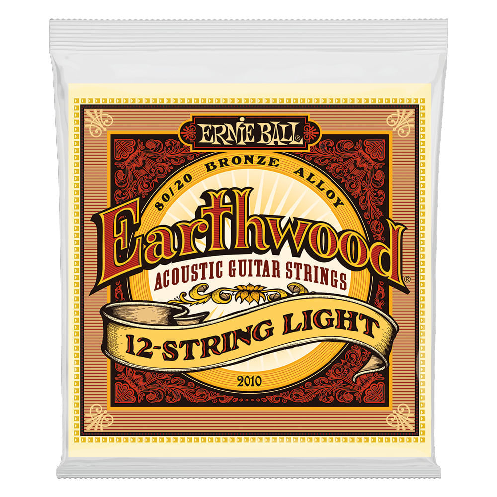 Encordoamento Ernie Ball 009 Earthwood 80/20 Bronze para Violão Aço 12 Cordas