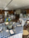 york room blue and white checked v