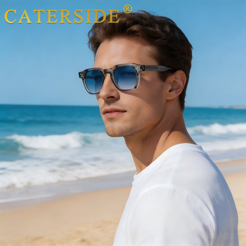 CATERSIDE Fashion Men Sunglasses Small Frame Square Personalized Design Sun Glas