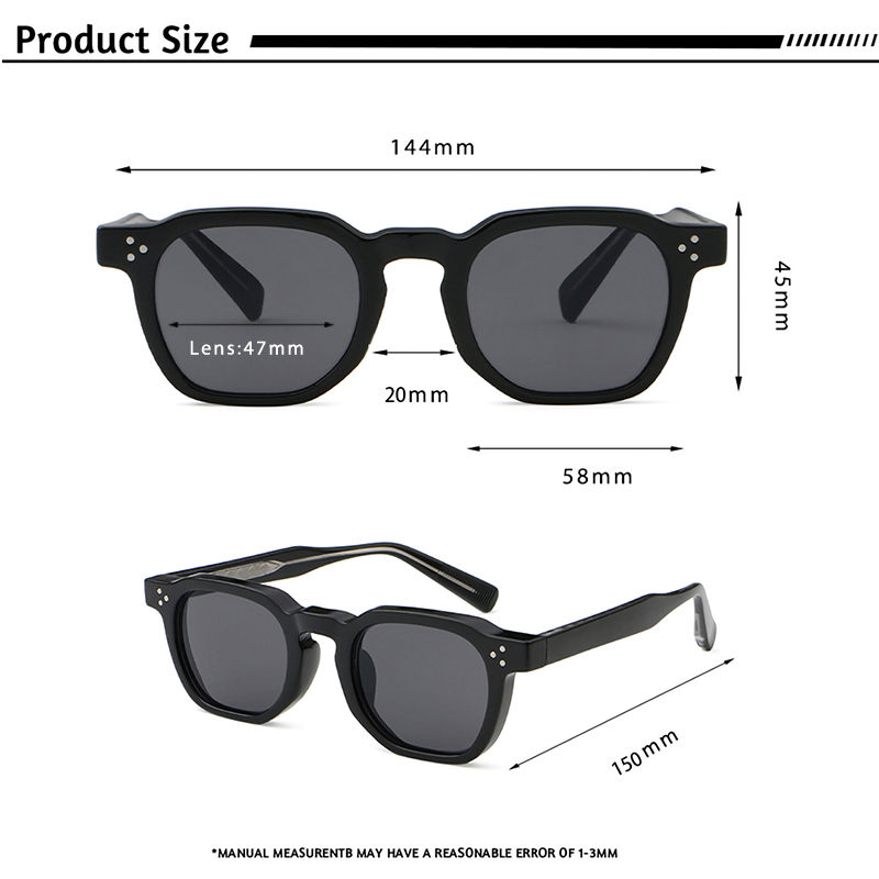 Thumbnail: CATERSIDE Fashion Men Sunglasses Small Frame Square Personalized Design Sun Glas