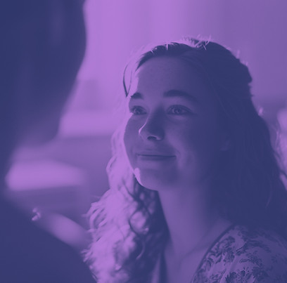 Girl looking happy after help