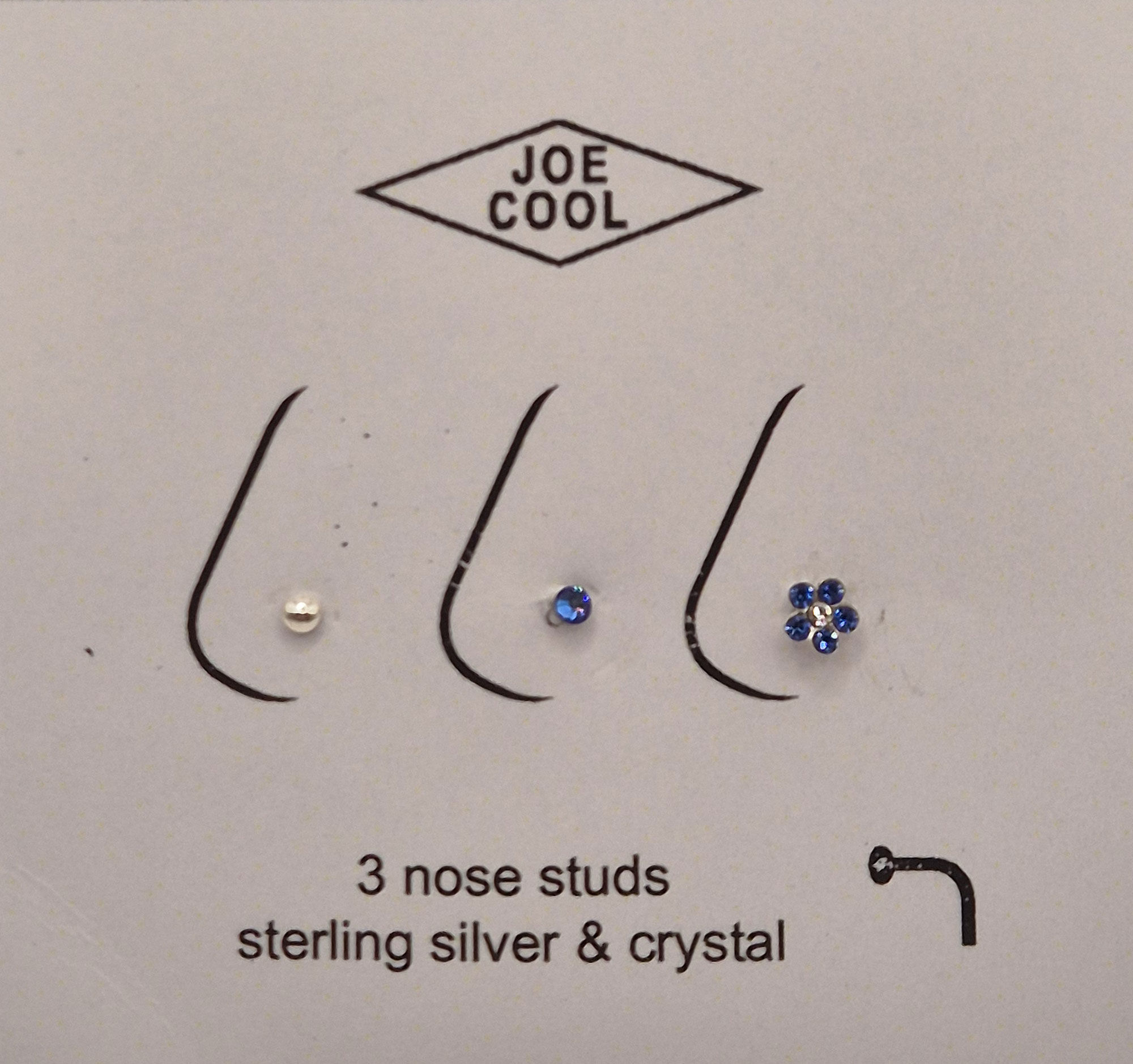 Nose Stud 3 Pack Blue Gem