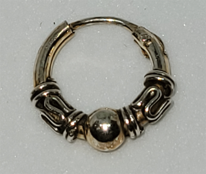 Thumbnail: Small Hoop Decorative Earrings 925