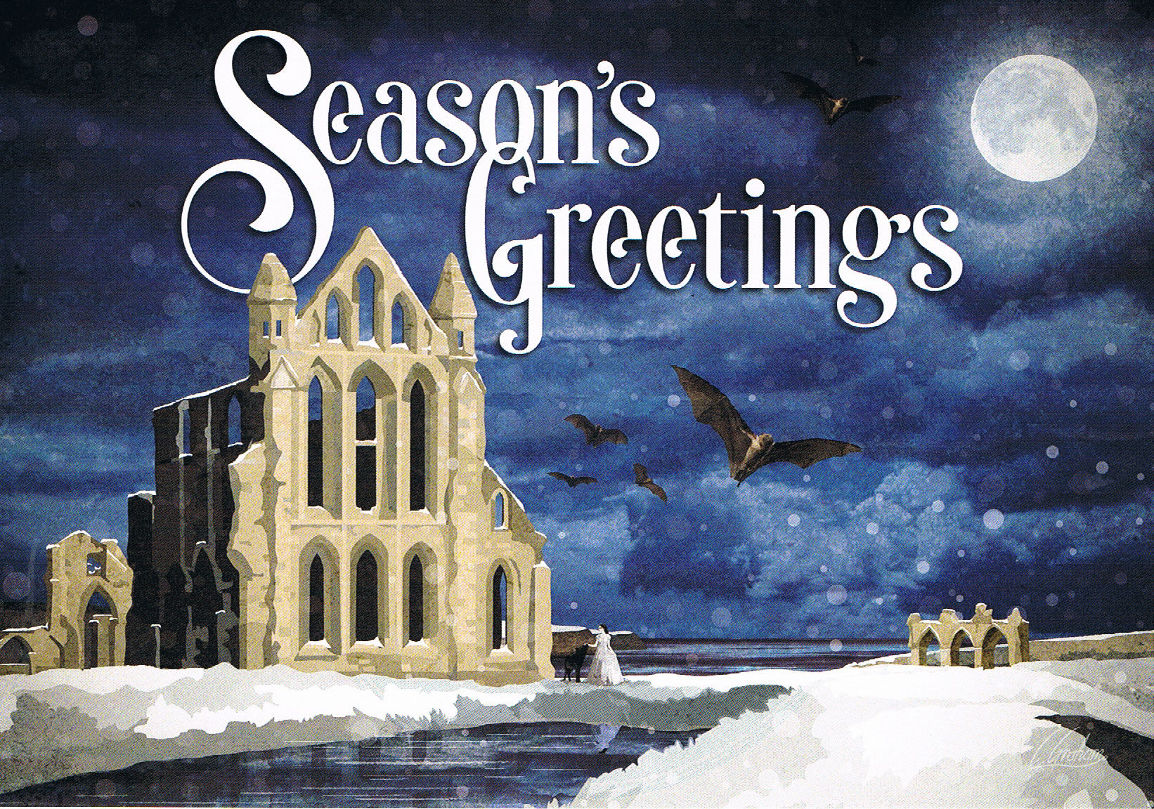 Winter Gothic Abbey Christmas Card