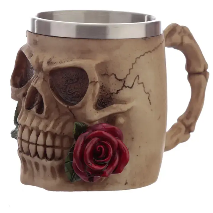 Skulls & Roses Tankard Red Rose