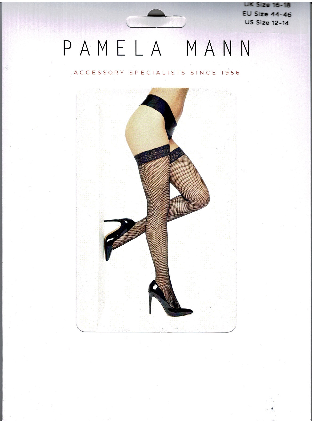 Net Lace Top Hold Ups Black 16-18