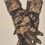 Thumbnail: Lace Pattern Short Gloves Black