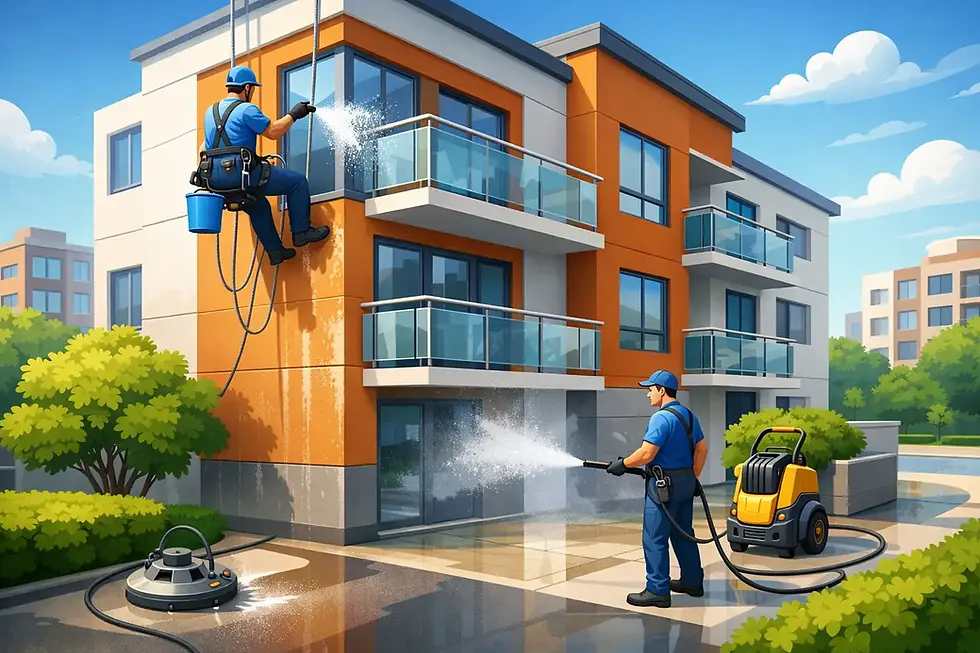 Nettoyage extérieur d’immeuble à logements