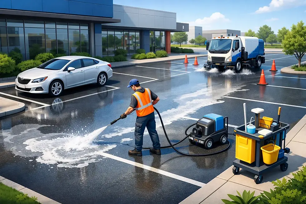 Comment laver un stationnement commercial