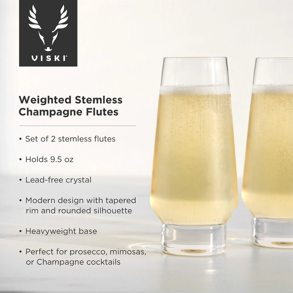 Thumbnail: Raye™ Weighted Stemless Crystal Champagne Flutes Set of 2