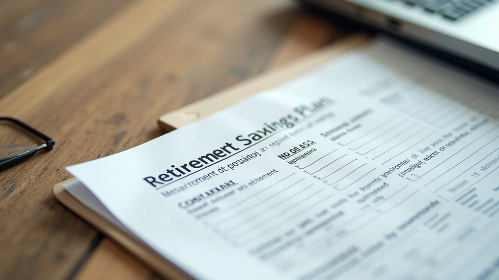 Close-up view of a retirement savings plan document