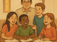 아이들과 함께 찍은 사진을 보내주셔서 ai가 재 생성한 이미지로 대체합니다. 하와이매쓰는 학생들의 개인정보가 포함된 어떤 정보나 이미지도 포스팅 하지 않습니다.