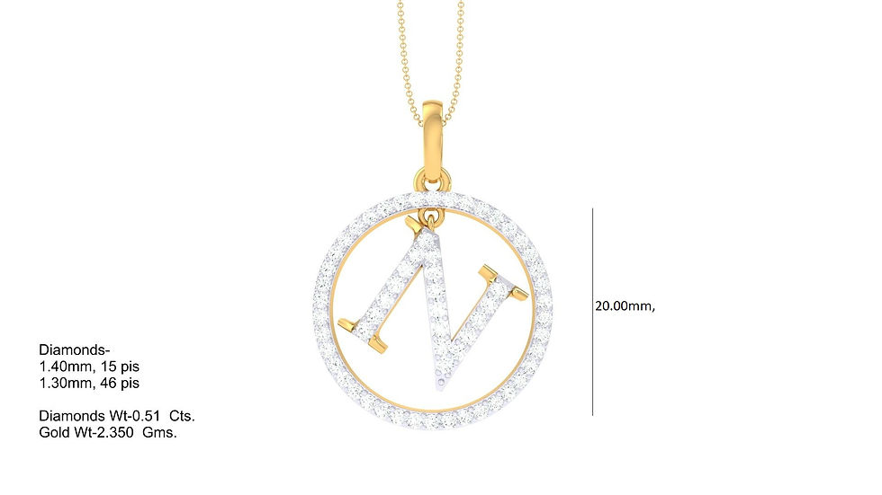 Thumbnail: Letter Pendant A-Z 26 (A-O)