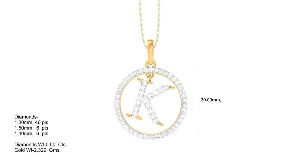 Thumbnail: Letter Pendant A-Z 26 (A-O)