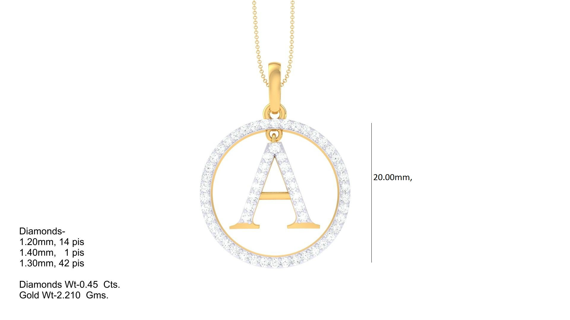 Letter Pendant A-Z 26 (A-O)