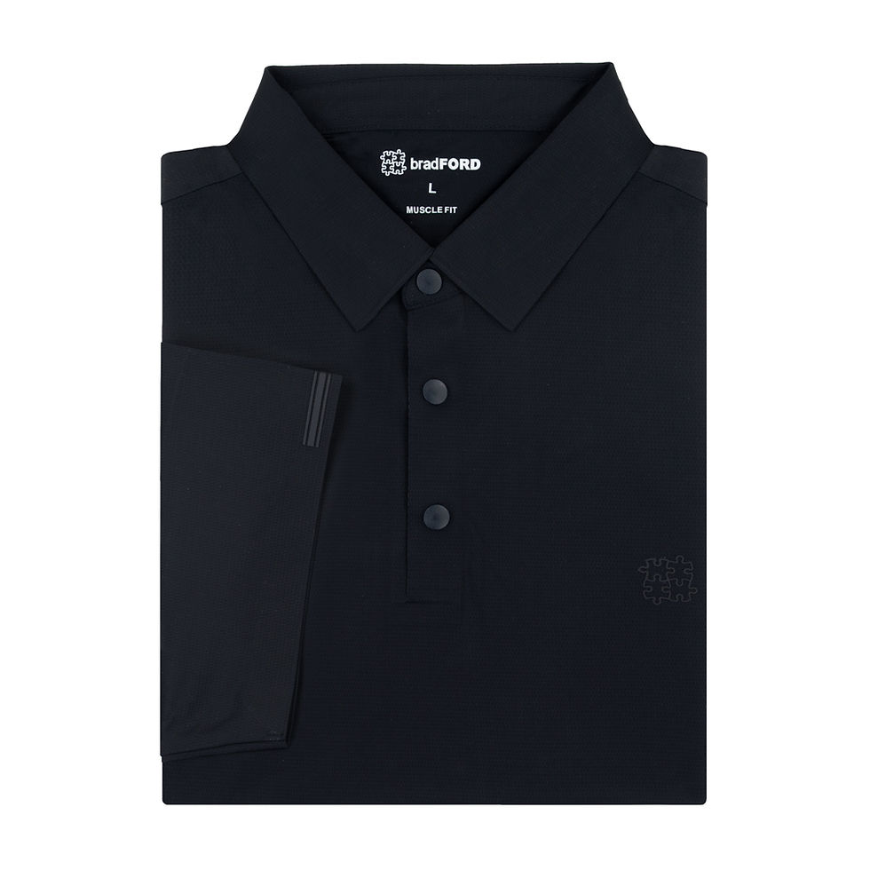 Thumbnail: bradFORD Stand Collar Smart Casual Polo Shirt