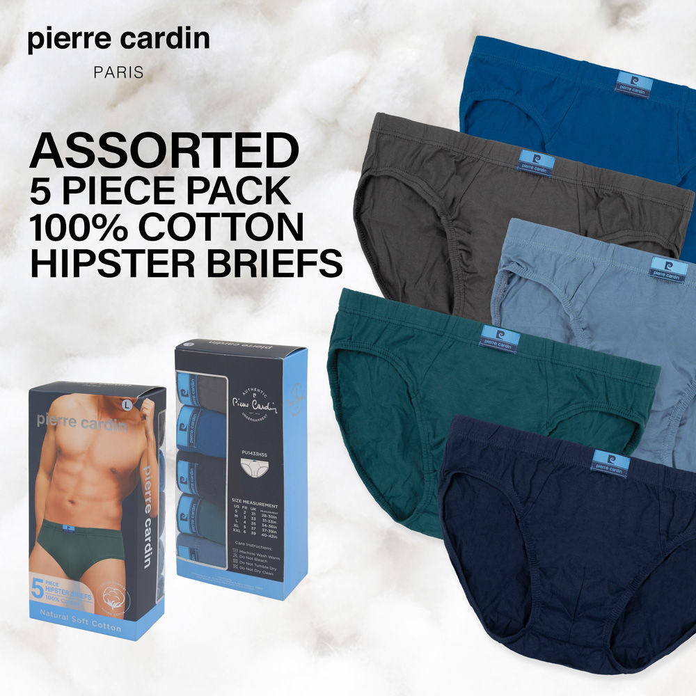Pierre Cardin 5IN1 100% Cotton Hipster Briefs